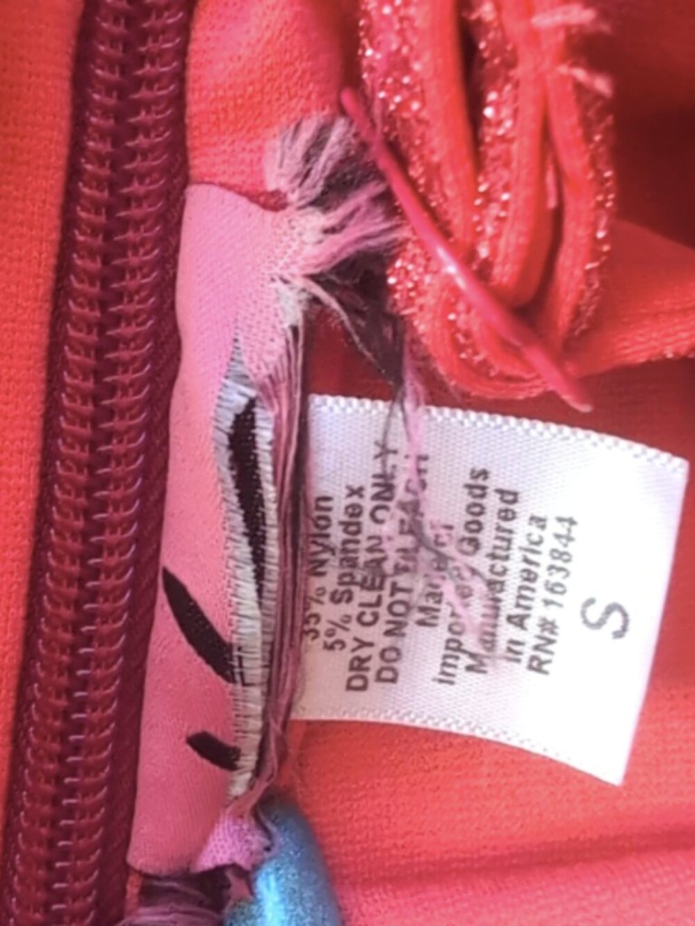 Vixen by Micheline Pitt Jawbreaker Wiggle Dress Pink Lurex w/ Belt Small (READ) - Picture 7 of 13
